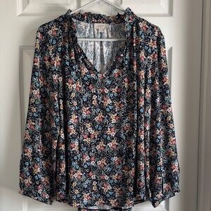 LOFT Floral V-Neck Women's Top